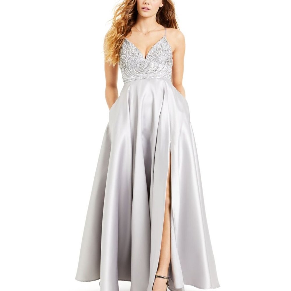 Prom Dress DARLIN Womens Silver Junior